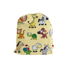 Group Of Animals Graphic Drawstring Pouches (large)  by Sapixe