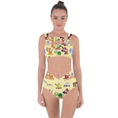 Group Of Animals Graphic Bandaged Up Bikini Set 