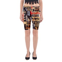 Guitar Typography Yoga Cropped Leggings