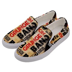 Guitar Typography Men s Canvas Slip Ons