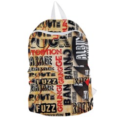 Guitar Typography Foldable Lightweight Backpack by Sapixe