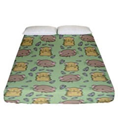 Hamster Pattern Fitted Sheet (king Size) by Sapixe