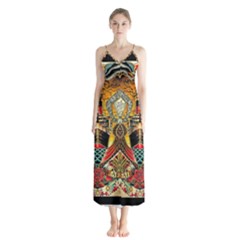 Hail Fine Art Print Button Up Chiffon Maxi Dress