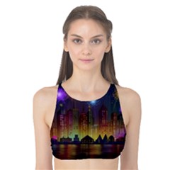 Happy Birthday Independence Day Celebration In New York City Night Fireworks Us Tank Bikini Top