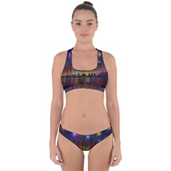 Happy Birthday Independence Day Celebration In New York City Night Fireworks Us Cross Back Hipster Bikini Set by Sapixe