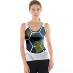 Hexagon Diamond Earth Globe Tank Top by Sapixe