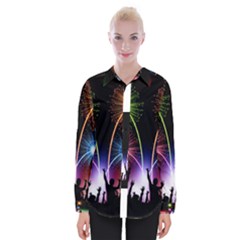 Happy New Year 2017 Celebration Animated 3d Womens Long Sleeve Shirt