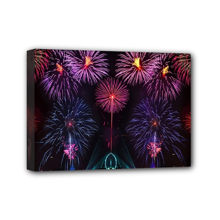 Happy New Year New Years Eve Fireworks In Australia Mini Canvas 7  x 5 
