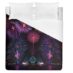 Happy New Year New Years Eve Fireworks In Australia Duvet Cover (queen Size)