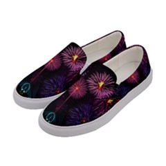 Happy New Year New Years Eve Fireworks In Australia Women s Canvas Slip Ons