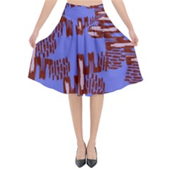 Ikat Sticks Flared Midi Skirt