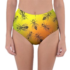 Insect Pattern Reversible High-waist Bikini Bottoms by Sapixe