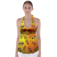 Insect Pattern Babydoll Tankini Top