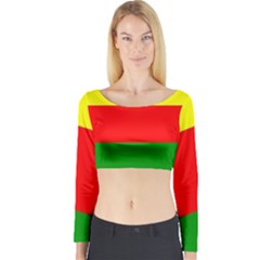 Kurdistan Kurd Kurds Kurdish Flag Long Sleeve Crop Top