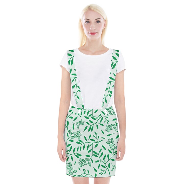 Leaves Foliage Green Wallpaper Braces Suspender Skirt
