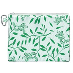 Leaves Foliage Green Wallpaper Canvas Cosmetic Bag (xxl) by Sapixe