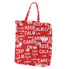 Keep Calm And Carry On Giant Grocery Zipper Tote by Sapixe