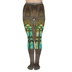 Leopard Barcelona Stained Glass Colorful Glass Women s Tights