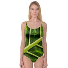 Leaf Dark Green Camisole Leotard  by Sapixe