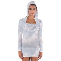 Light Nature Sky Sunny Clouds Long Sleeve Hooded T-shirt by Sapixe