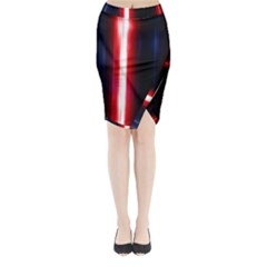 Lights Pattern Midi Wrap Pencil Skirt by Sapixe