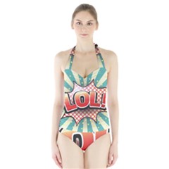 Lol Comic Speech Bubble  Vector Illustration Halter Swimsuit by Sapixe