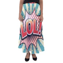 Lol Comic Speech Bubble  Vector Illustration Flared Maxi Skirt