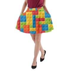 Lego Bricks Pattern A-line Pocket Skirt