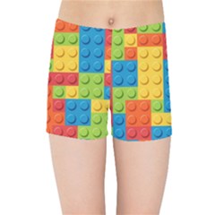 Lego Bricks Pattern Kids Sports Shorts