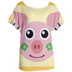 Luck Lucky Pig Pig Lucky Charm Women s Oversized Tee