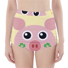 Luck Lucky Pig Pig Lucky Charm High-waisted Bikini Bottoms