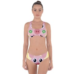 Luck Lucky Pig Pig Lucky Charm Criss Cross Bikini Set