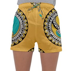 Madhubani Fish Indian Ethnic Pattern Sleepwear Shorts