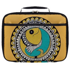 Madhubani Fish Indian Ethnic Pattern Full Print Lunch Bag by Sapixe