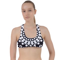 Mandala Geometric Symbol Pattern Criss Cross Racerback Sports Bra by Sapixe