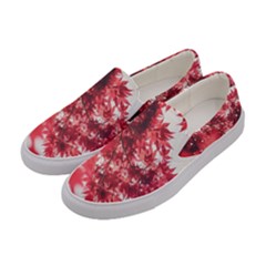 Maple Leaves Red Autumn Fall Women s Canvas Slip Ons
