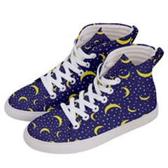 Moon Pattern Men s Hi-top Skate Sneakers by Sapixe