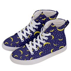 Moon Pattern Women s Hi-top Skate Sneakers by Sapixe