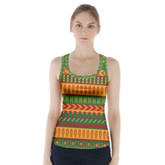 Mexican Pattern Racer Back Sports Top by Sapixe