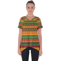 Mexican Pattern Cut Out Side Drop Tee