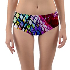 Multicolor Wall Mosaic Reversible Mid-waist Bikini Bottoms