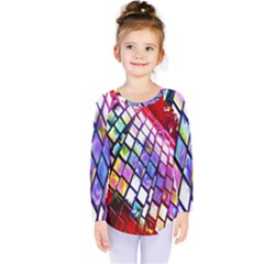 Multicolor Wall Mosaic Kids  Long Sleeve Tee