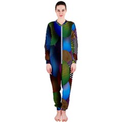 Multicolored Patterned Spheres 3d Onepiece Jumpsuit (ladies)  by Sapixe