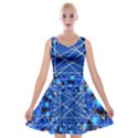 Network Connection Structure Knot Velvet Skater Dresses View1