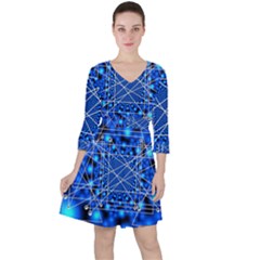 Network Connection Structure Knot Ruffle Dress