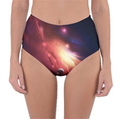 Nebula Elevation Reversible High-waist Bikini Bottoms by Sapixe