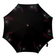 Neon Flowers And Swirls Abstract Hook Handle Umbrellas (large)