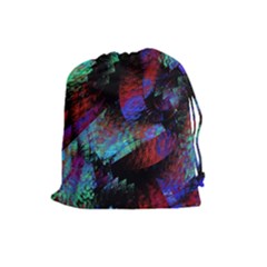 Native Blanket Abstract Digital Art Drawstring Pouches (large)  by Sapixe