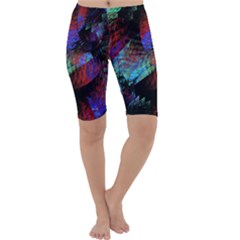 Native Blanket Abstract Digital Art Cropped Leggings 