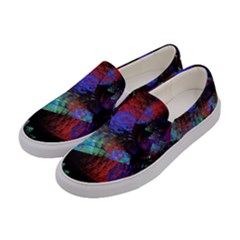 Native Blanket Abstract Digital Art Women s Canvas Slip Ons by Sapixe